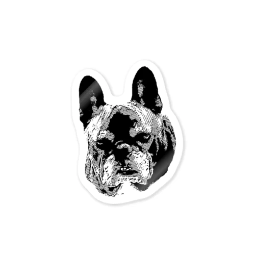 不機嫌な犬マメ(モノトーン) Sticker