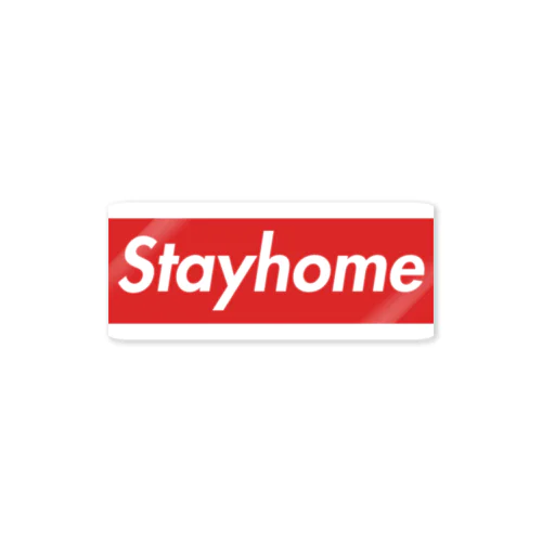 Stayhome・赤 ステッカー