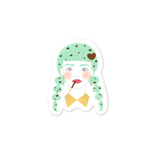 Chocolate mint girl Sticker