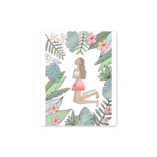 Leaves with girl Sticker