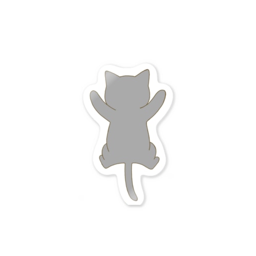 しがみつく灰色猫 Sticker