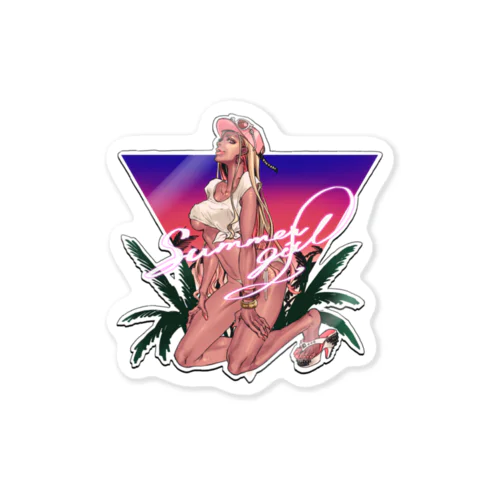 summer girlステッカー Sticker