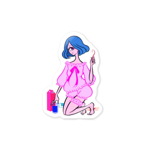 リモート飲み会単眼ちゃん Sticker