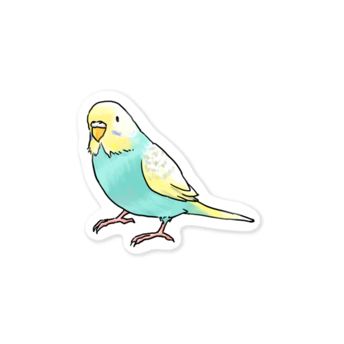 ごきげんセキセイインコ【まめるりはことり】 Sticker