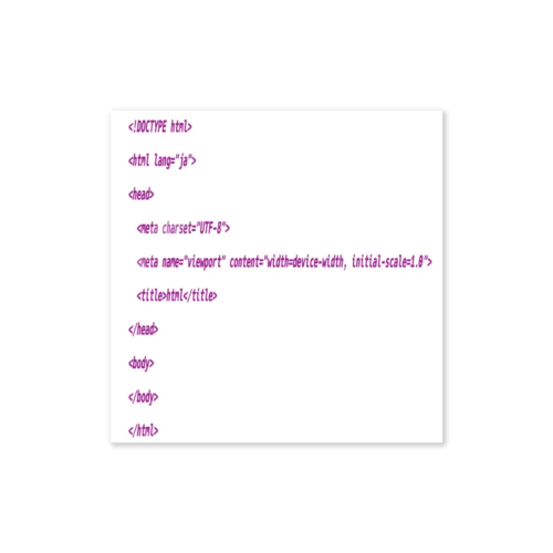 DOCTYPE html ステッカー