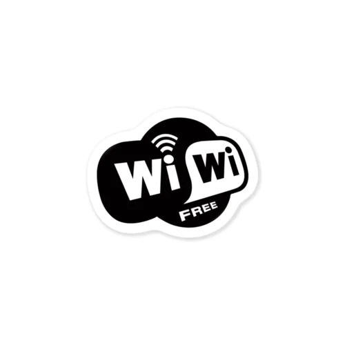 Free Wi-Wi（黒抜き） Sticker