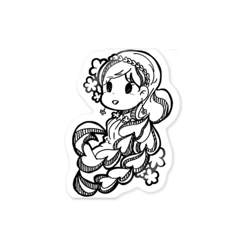 髪の毛の長い女の子 Sticker