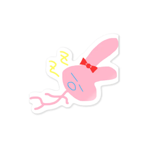ねむいからねる紅うさぎ Sticker