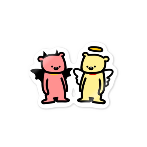 てんしくまとあくまくま Sticker