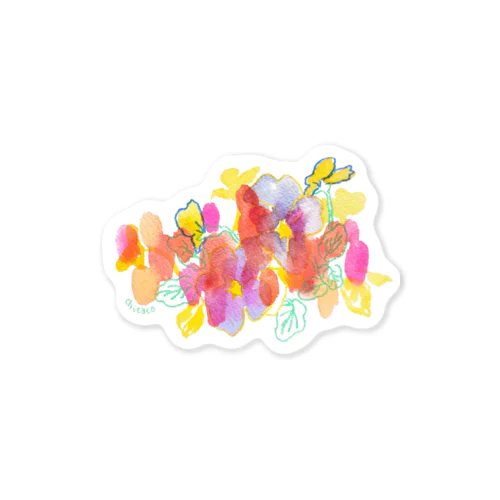 カラフルなお花たち Sticker