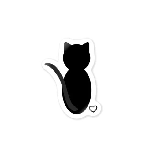 Back Black Cat Sticker