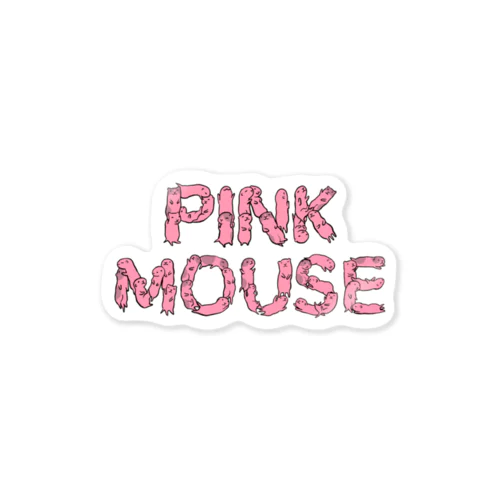 かわいいピンクマウスさんのPINK MOUSE ステッカー