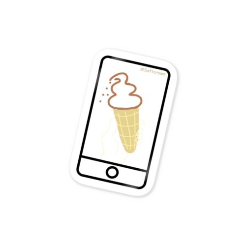 スマホdeソフトクリーム（ブラック） Sticker