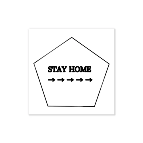 　STAY HOME→ Sticker