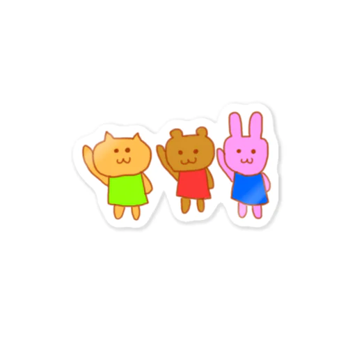 おへんじねこくまうさぎ Sticker