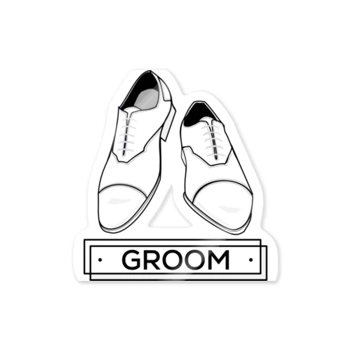 ペア(GROOM)シューズ_ホワイト ステッカー