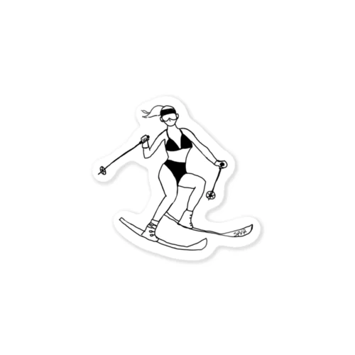 #スキー女子(ステッカー) Sticker