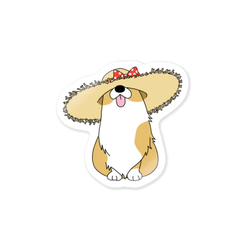 麦わらコーギー Sticker