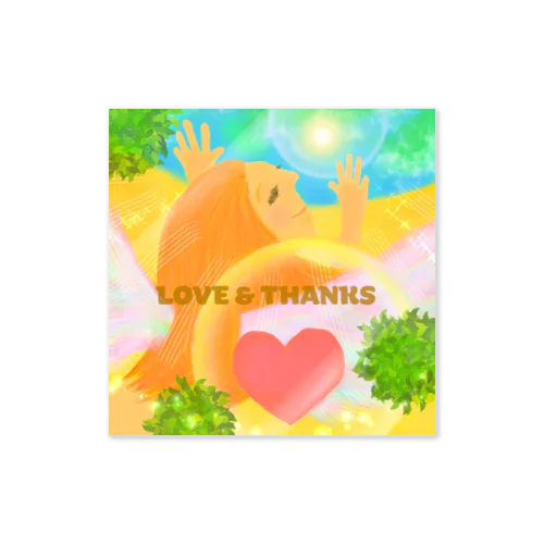 愛と感謝ステッカー Sticker