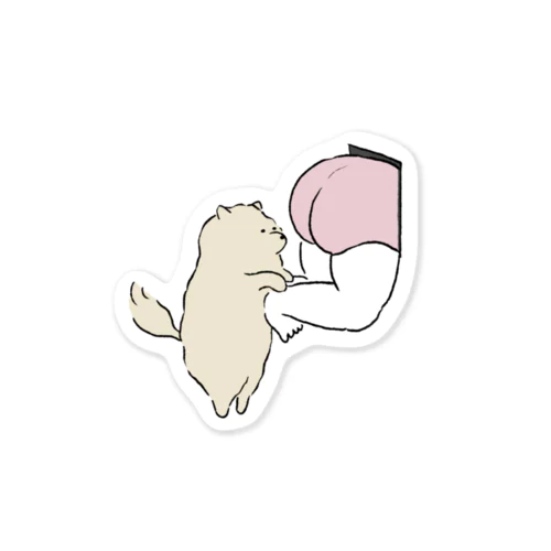 お尻に興味津々な犬 Sticker