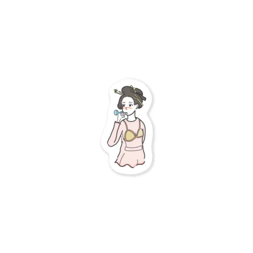 うきよ 「ポッピンを吹く娘」  Sticker