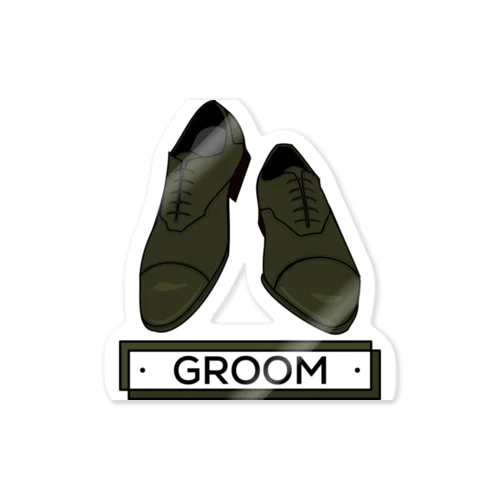 ペア(GROOM)シューズ_グリーン ステッカー