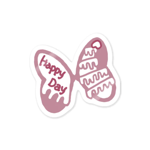 romantic mauve strawberry cake 🎀 ribbon Sticker