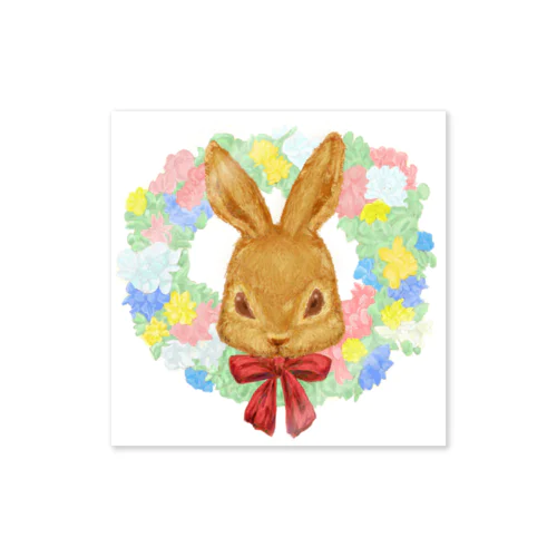 Flower Rabbit Sticker