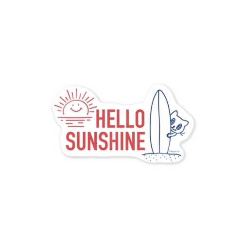 サーフキャットとおひさま Sticker