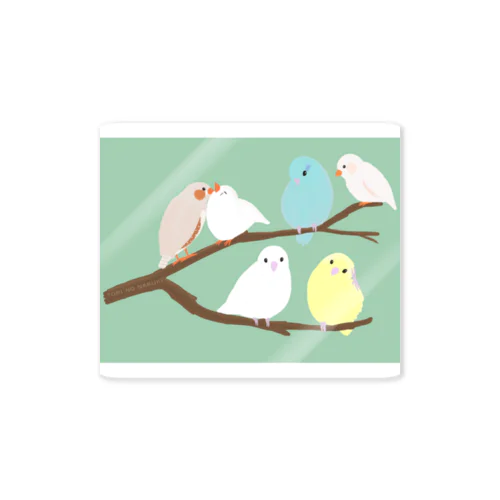 鳥のなる木 背景あり Sticker