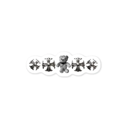 Greek Crosses Teddy - monochrome Sticker