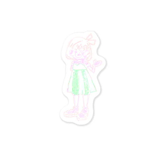 りぼんの女の子 Sticker