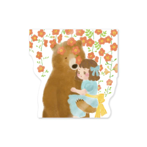 熊と女の子 Sticker