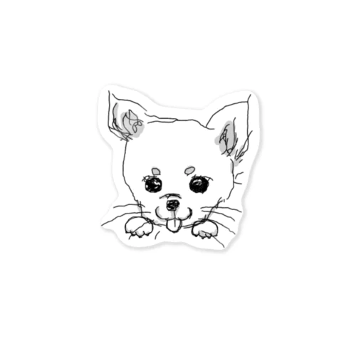 愛犬シリーズ#2.ポアロ（チワワ）色塗りデザイン ステッカー