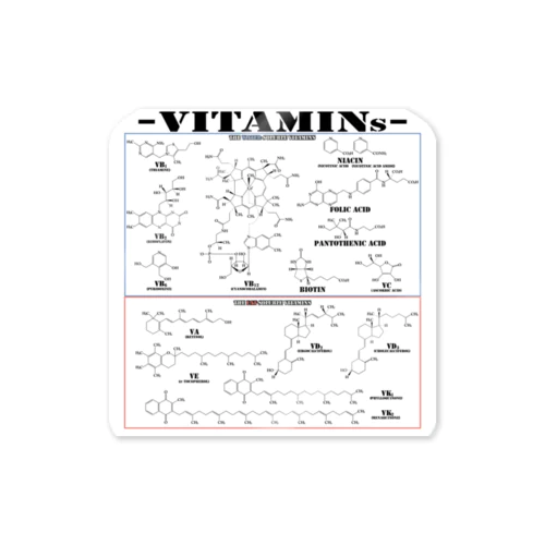 ビタミン構造式(衛生・栄養学) ステッカー