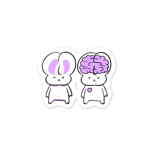 Big Brain Bunny Sticker