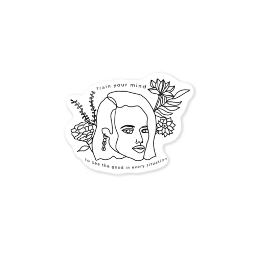 The girl with a positive mind sticker ステッカー