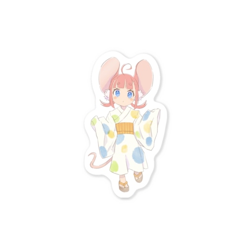 浴衣ネズミっ子 Sticker