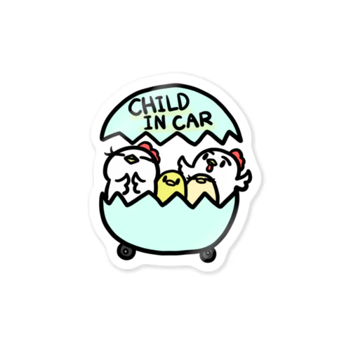 CHILD IN CAR  みずいろ Sticker