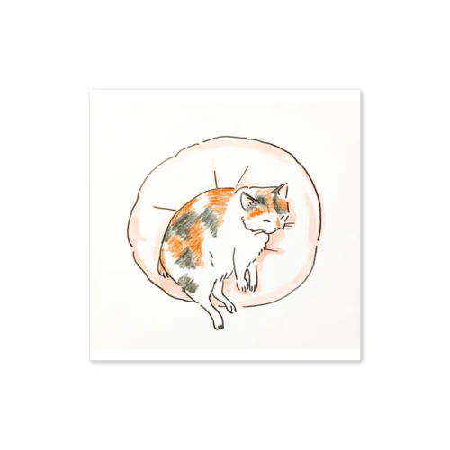 眠る三毛猫 Sticker