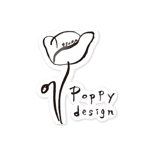 Poppy design 黒ライン Sticker