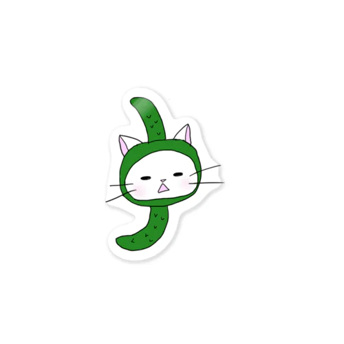 きゅうりを被った猫 Sticker