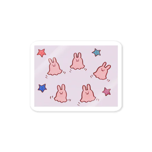 めんだこうさぎたちで ふよふよ Sticker