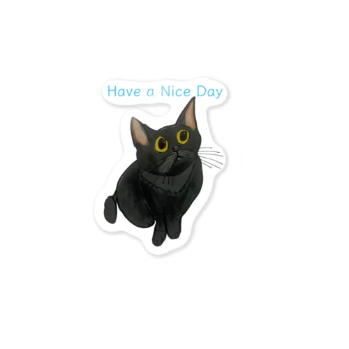 Have a Nice Day黒猫 ステッカー