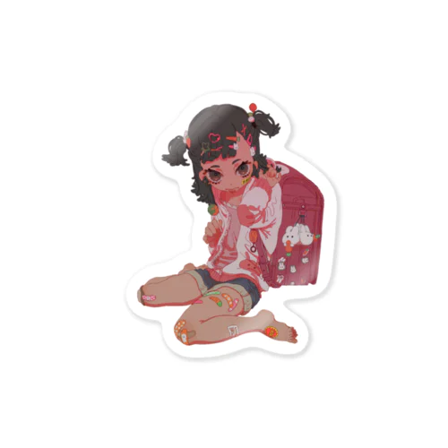 うさぎさん大好き女児 Sticker