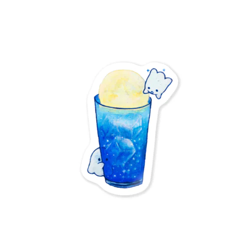 おばけと夜空のクリームソーダ Sticker