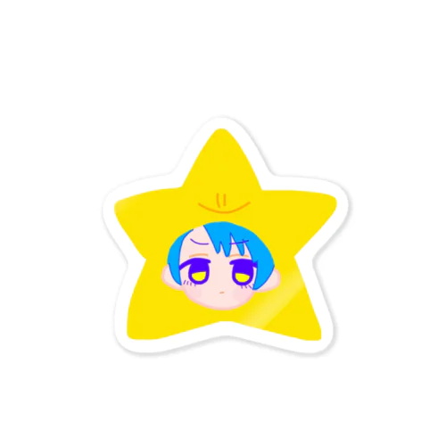 お星さまくんをかぶった女の子 Sticker