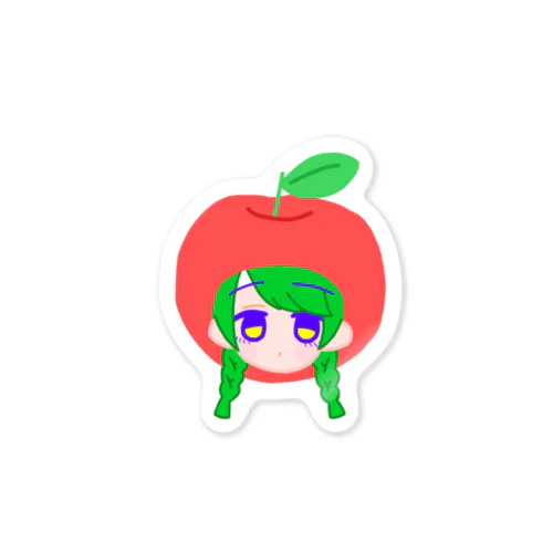 りんごをかぶった女の子 Sticker