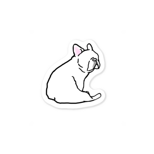 フレンチブルドック　クリーム Sticker