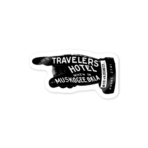 GO TO TRAVELERS HOTEL_BLK ステッカー